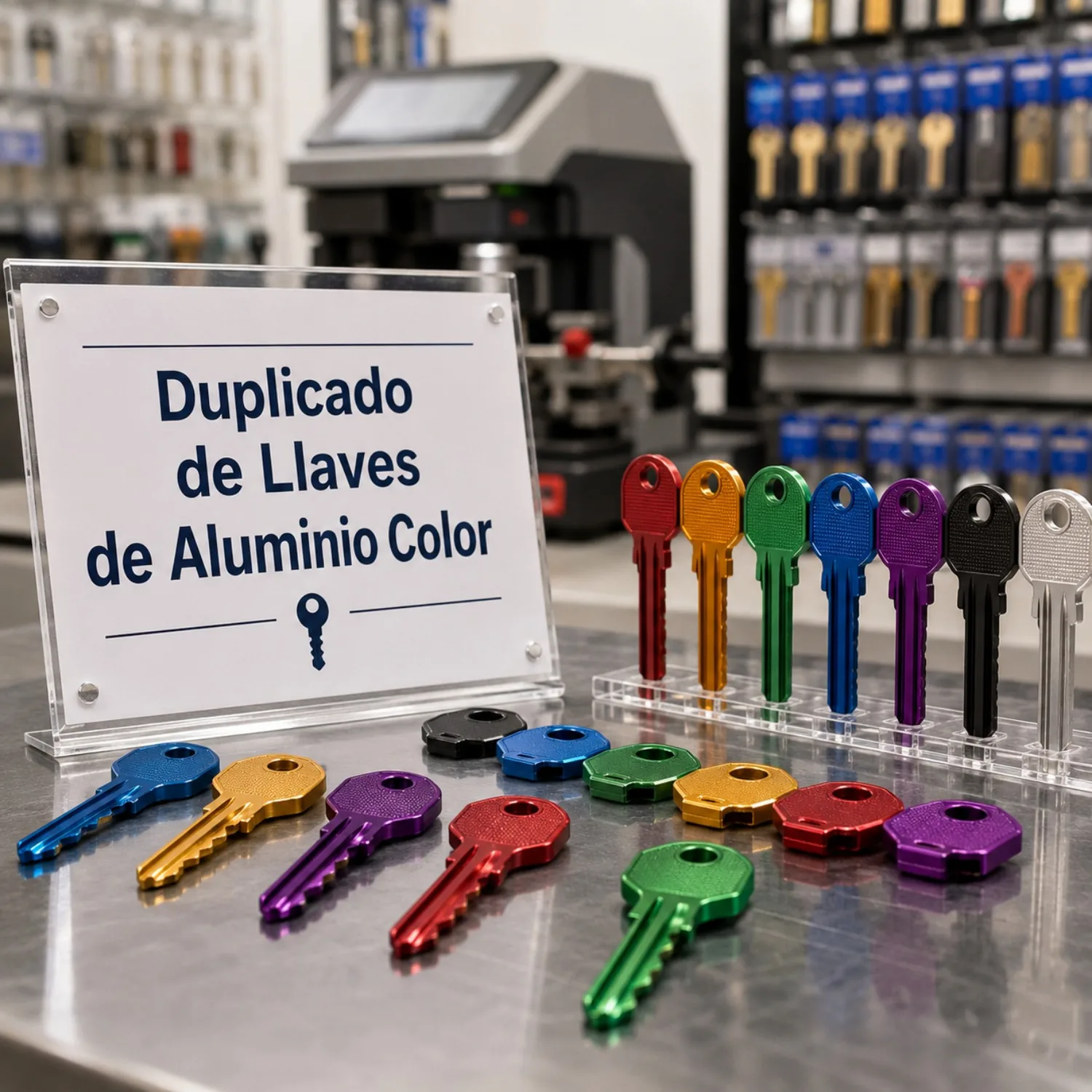 Duplicado de llaves de aluminio color